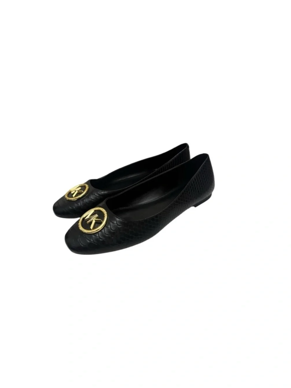 Micheal Kors NWOT classic black faux snake print man made ballet flat shoes 9 - Picture 3 of 14